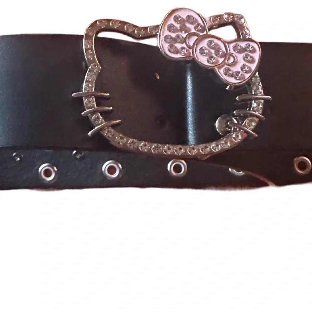 Hello Kitty Black Belt with Pink Eyelets